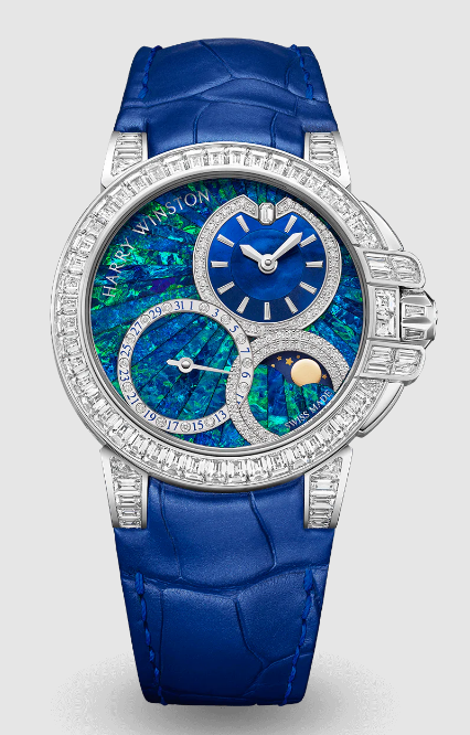 Review Harry Winston Ocean Date Moon Phase Automatic 36mm OCEAMP36WW002 watch Replica